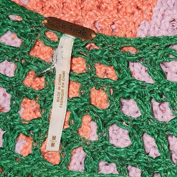 Free People Womens Modern Art Geo Knit Multi‎ Combo Sweater Medium - Picture 3 of 4